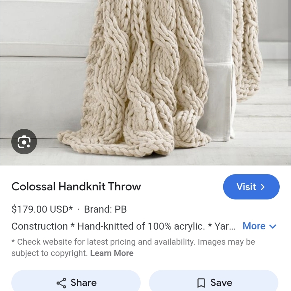 Pottery Barn Cable Throw - Picture 5 of 5